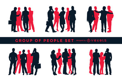 390x260 Sitting People Silhouette Collection