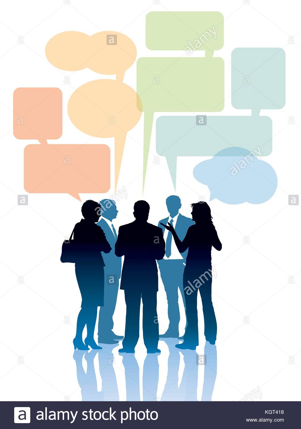 975x1390 Group Discussion Stock Vector Images