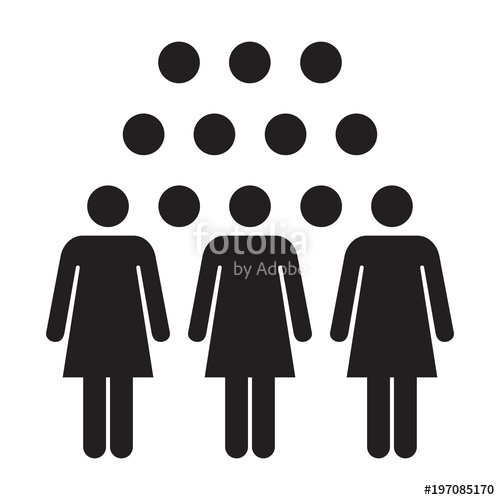 500x500 People Icon Vector Group Of Women Team Person Symbol For Business