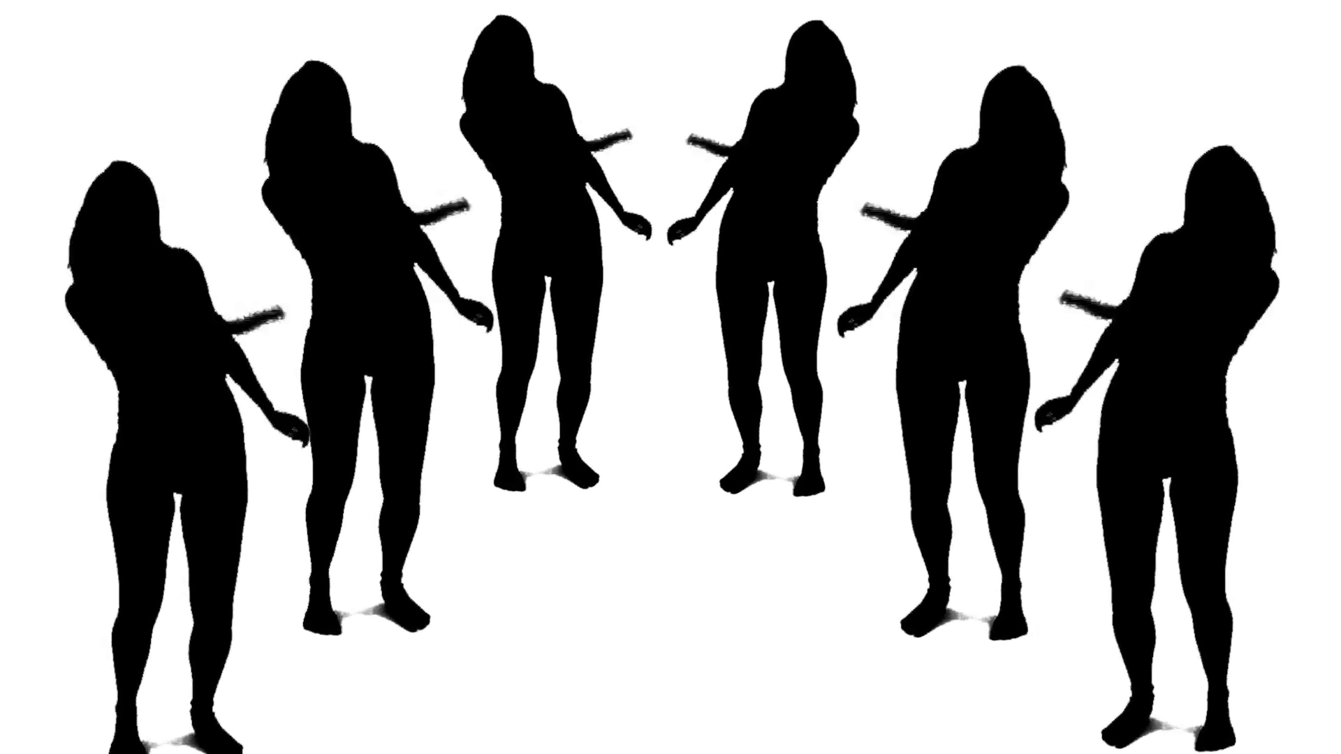 1920x1080 Dolly Out People Silhouettes On White Background Motion Background