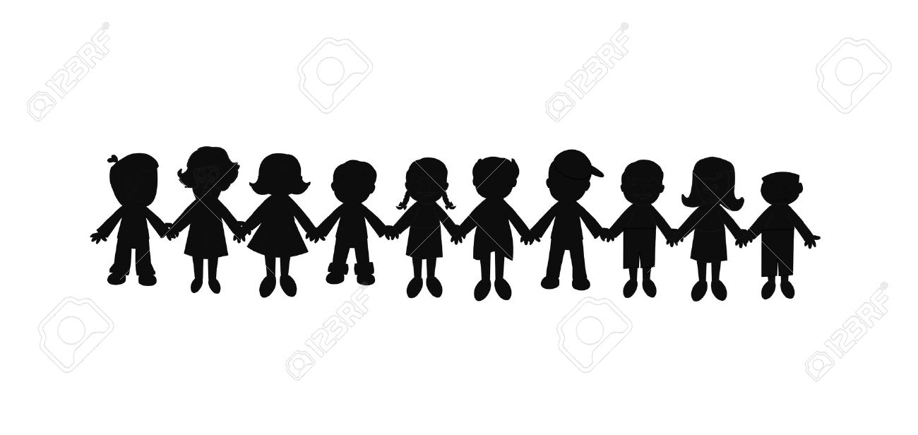1300x616 Free Silhouette Clipart Group Of Women Friends Holding Hands