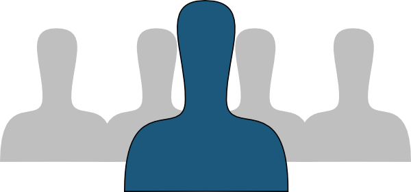 600x281 Group Silhouette With Blue Exception Clip Art