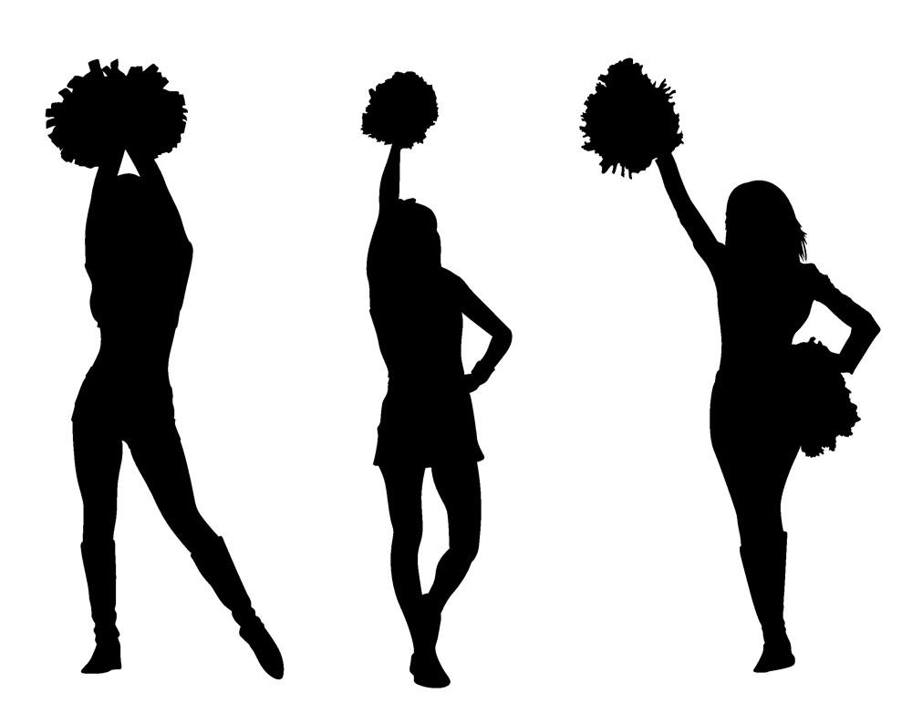 1000x794 Group Of 14 Cheer Stunt Silhouette