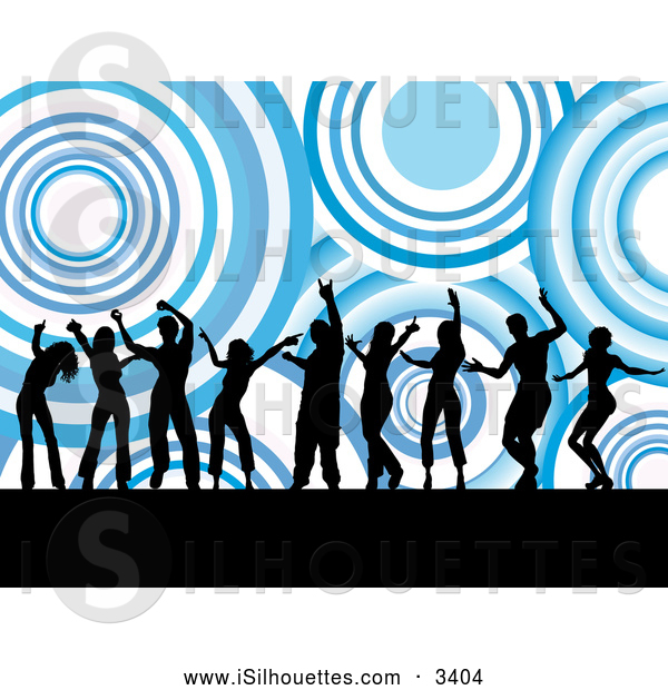 600x620 Silhouette Clipart Of A Group Of Nine Black Dancers Silhouetted