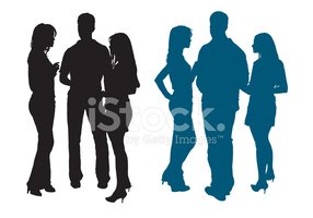 286x200 Silhouettes Of Young Adults Group Stock Vectors