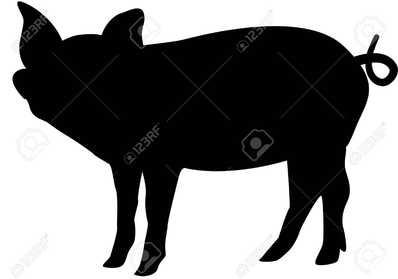 1300x912 Pig Silhouette Clip Art