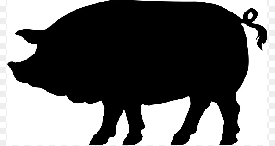 900x480 Domestic Pig Silhouette Clip Art
