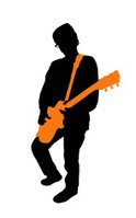 124x199 Rocking Guitarist Silhouette On White (Vector Illustration) Stock