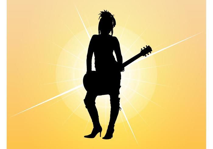 700x490 Girl With Guitar Silhouette