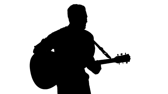 590x332 Black Silhouette Of Guy Playing Guitar On A White By Lovevision