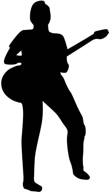 374x661 Guitarist Silhouette Wall Sticker