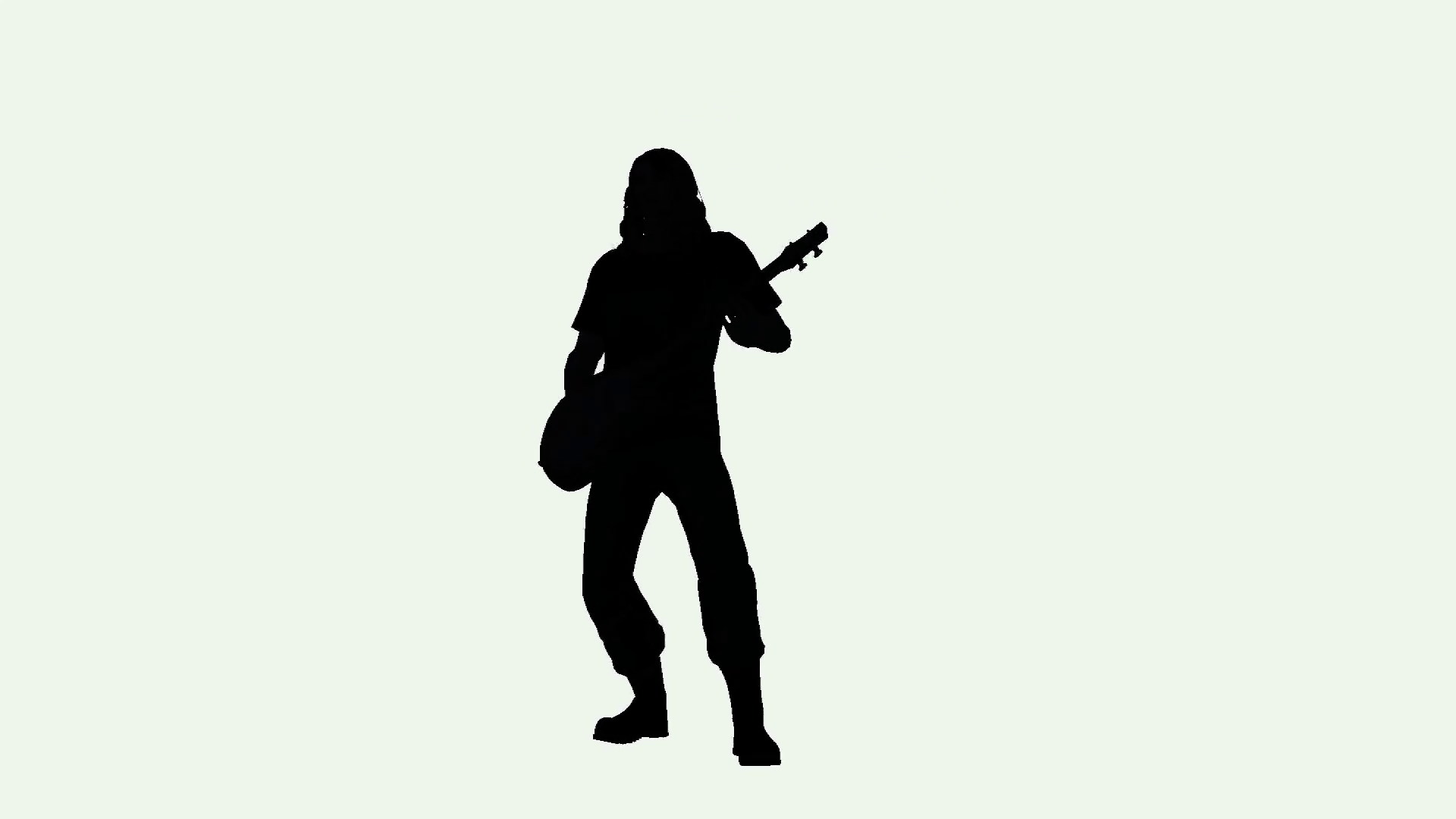 1920x1080 Rock Musician Guitar Player Silhouette On White Background Motion