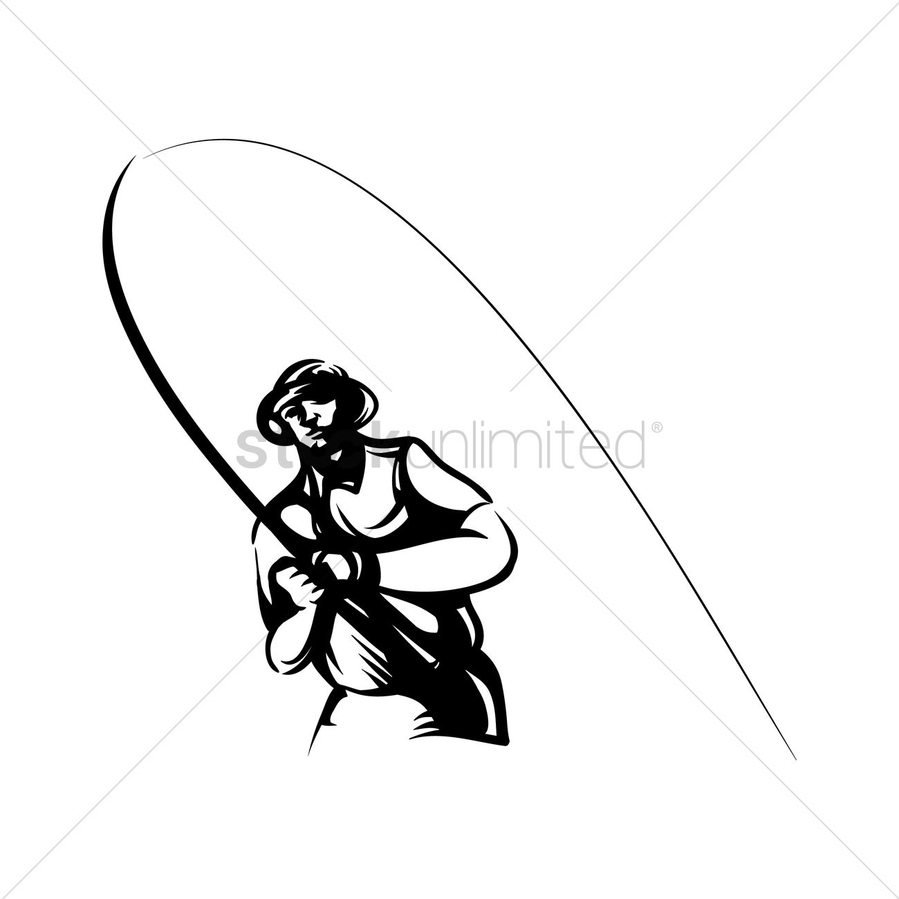1300x1300 Fisherman With Rod Vector Image