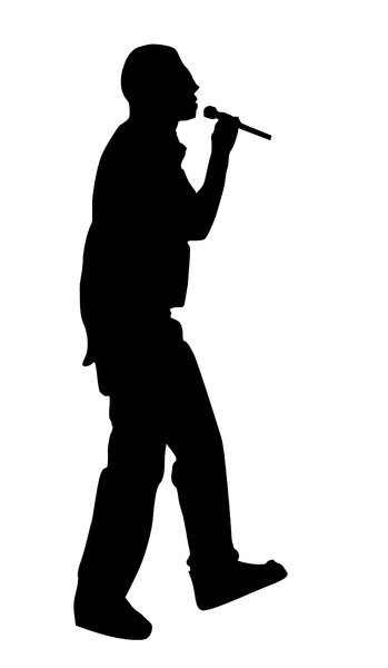 349x600 Singer Silhouette Clipart