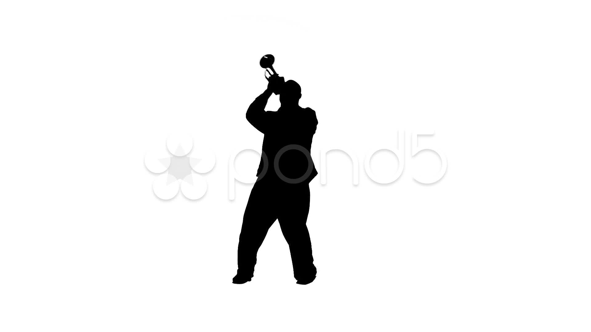 1920x1080 Stock Video Trumpet Guy Silhouette ~