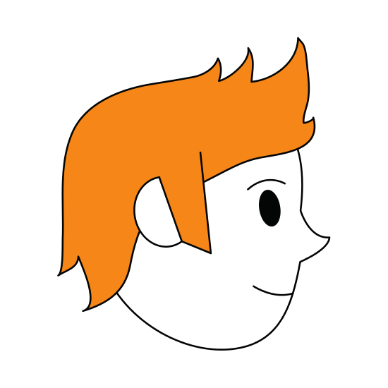 550x550 Color Silhouette Cartoon Profile Face Guy With Blond Hairstyle