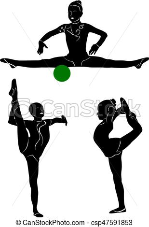 309x470 Gymnastics1.eps. Silhouettes Of Gymnasts With Various Sports