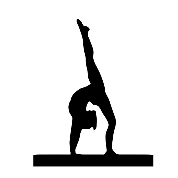 570x570 Gymnast Walkover Hand Stand Silhouette Sports Wall By Danadecals