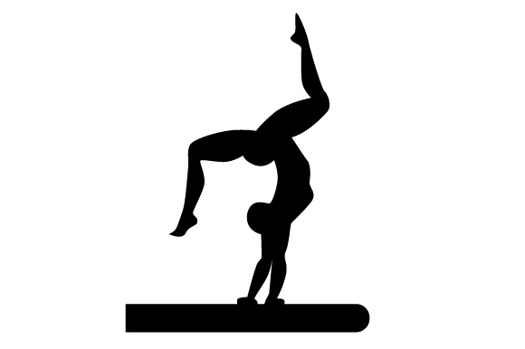 580x386 Gynmastics Silhouette On Balance Beam Svg Cut File By Creative