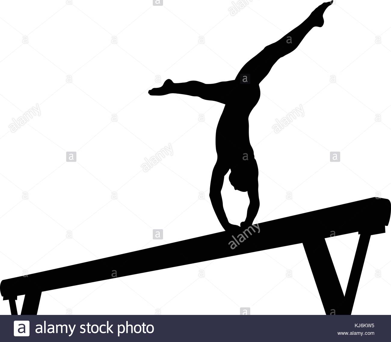 1300x1137 Balance Beam Girl Gymnast In Artistic Gymnastics Black Silhouette