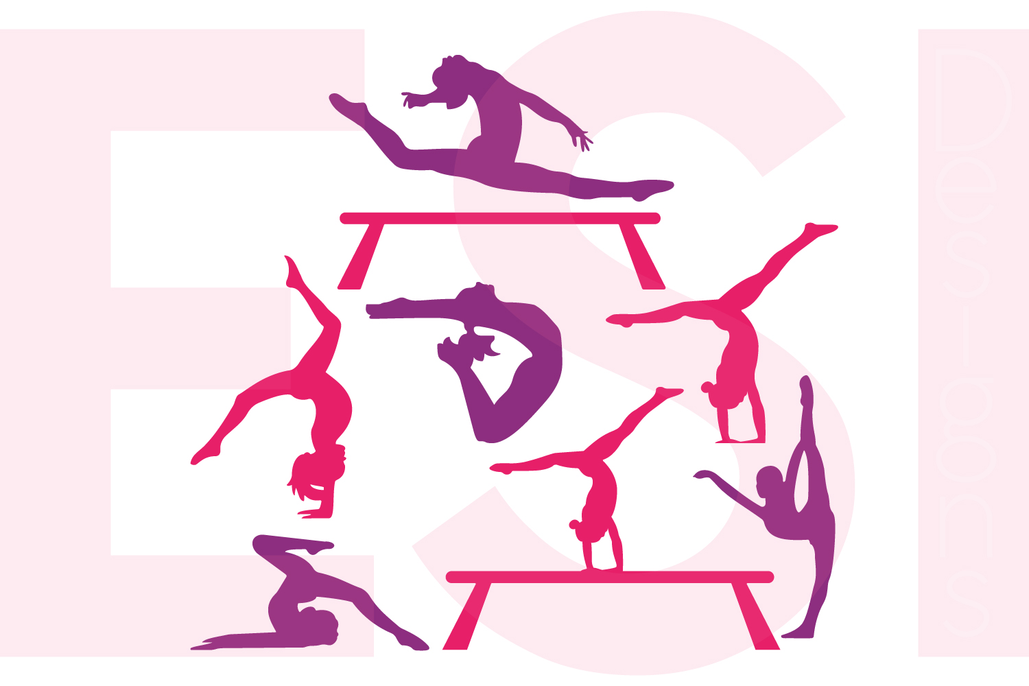 1500x1000 Gymnast Silhouette Designs Set By Esi D Design Bundles