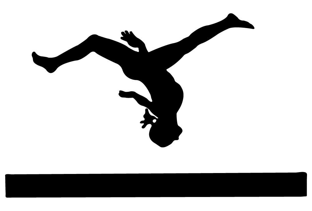 1000x678 Gymnastics Silhouette Style Balance Beam Wall Decal Wallmonkeys