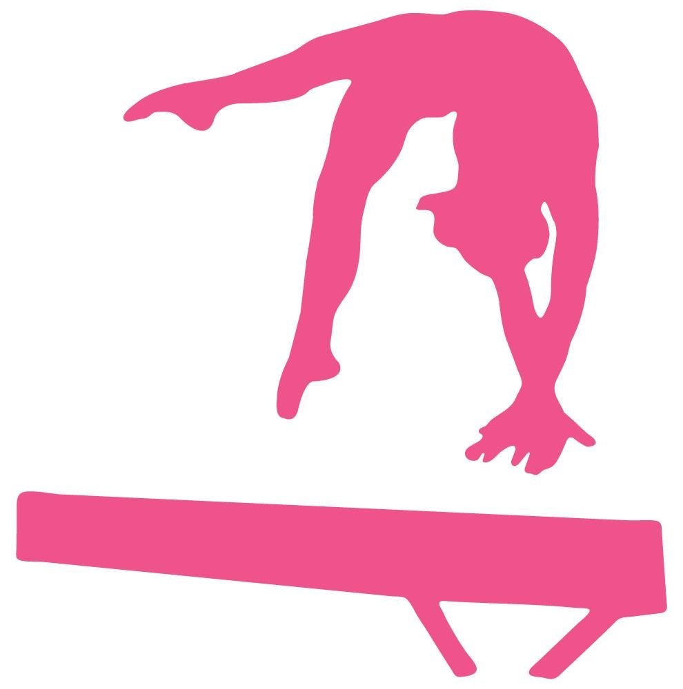 990x1000 Wallmonkeys Gymnastics Silhouette Balance Beam Wall