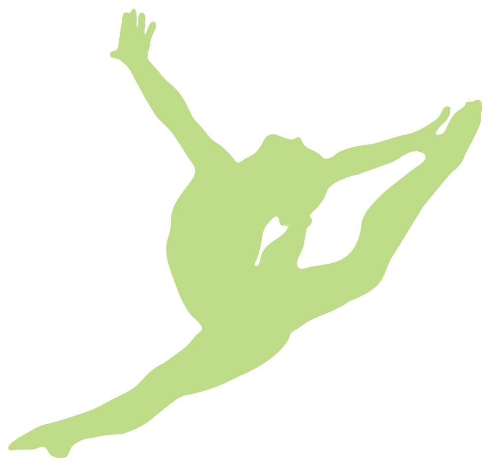 1000x951 Wallmonkeys Gymnastics Silhouette Style Graceful Wall