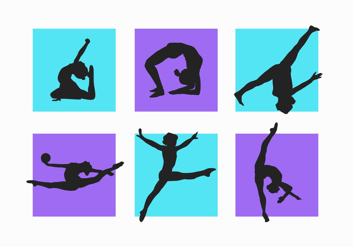 1400x980 16 Gymnastics Silhouette Free Vector Art Images