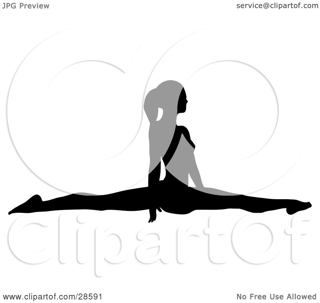 1080x1024 Clipart Illustration Of A Black Silhouetted Female Gymnast Doing