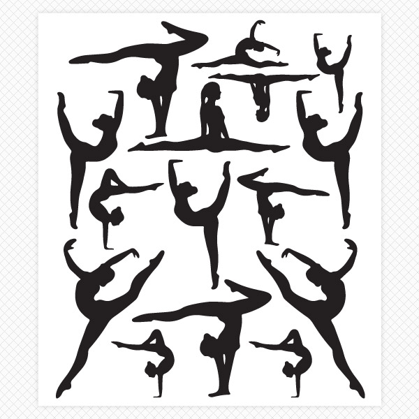600x600 Dance Wall Stickers Dancer Silhouette Wall Decals
