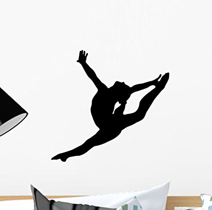 425x422 Gymnastics Silhouette Style Graceful Wall Decal By Wallmonkeys