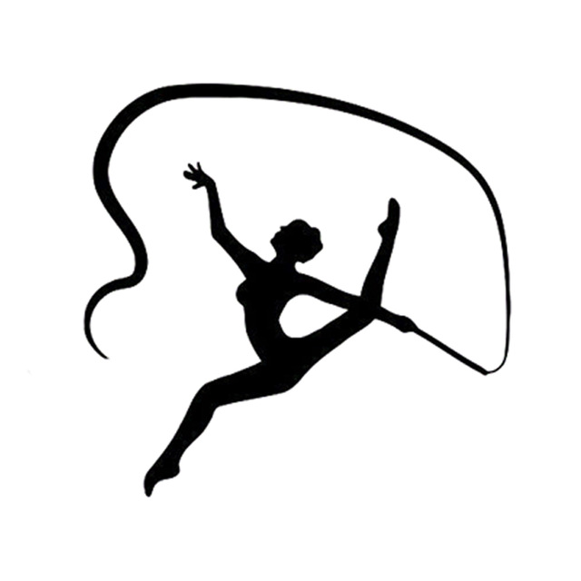 640x640 12.9cm12.4cm Interesting Gymnastics Sports Silhouette Vinyl Decal