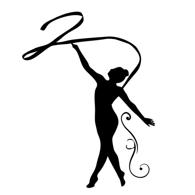 640x640 13.2cm17.5cm Interesting Fashion Gymnast Silhouette Car Sticker