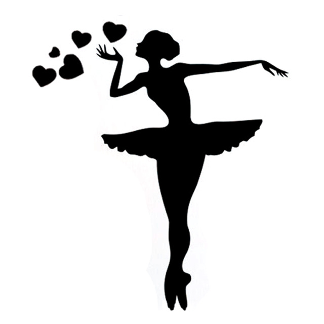 640x640 13cm14.6cm Interesting Sport Gymnastics Dance Fitness Silhouette