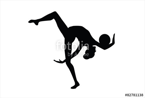 500x341 Vector Illustration Of Gymnast Silhouette Stock Image And Royalty