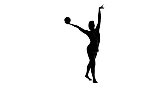 320x180 Gymnast Does The Splits And Tilt The Body Forward. Back Light