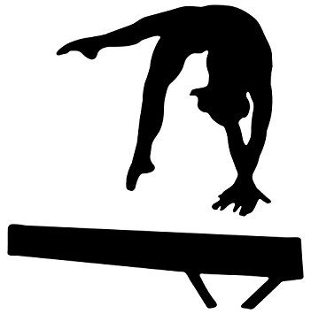 351x355 Black Gymnastics Silhouette Wall Decal By Wallmonkeys