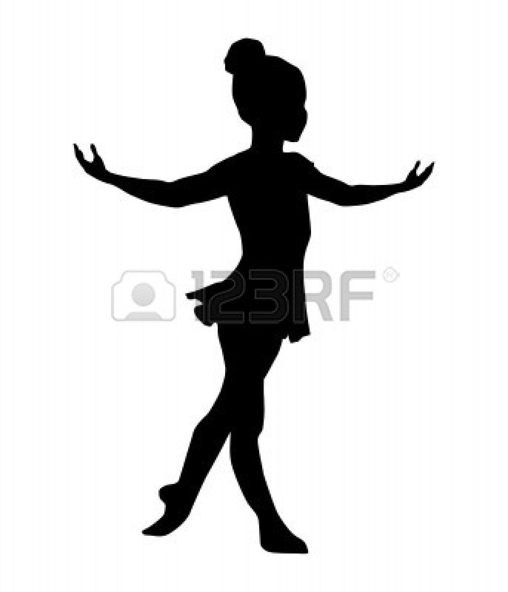1029x1200 Little Dancing Ballerina Silhouette Stock Photo