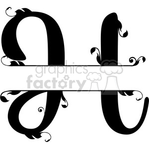 300x300 Royalty Free Split Regal H Monogram Vector Design 392844 Vector