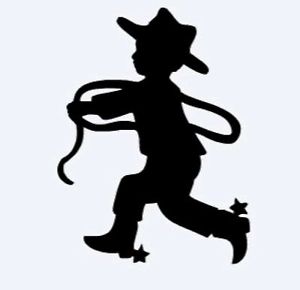 300x290 Silhouette Die Cut Boy Dress Up As Cowboy With Lasso 8 H Ebay