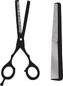 124x170 Scissors And Hair Sign For Beauty Salon Stock Vectors
