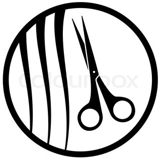 320x318 Colorful Set Of Hair Salon Sign With Hair And Scissors Silhouette