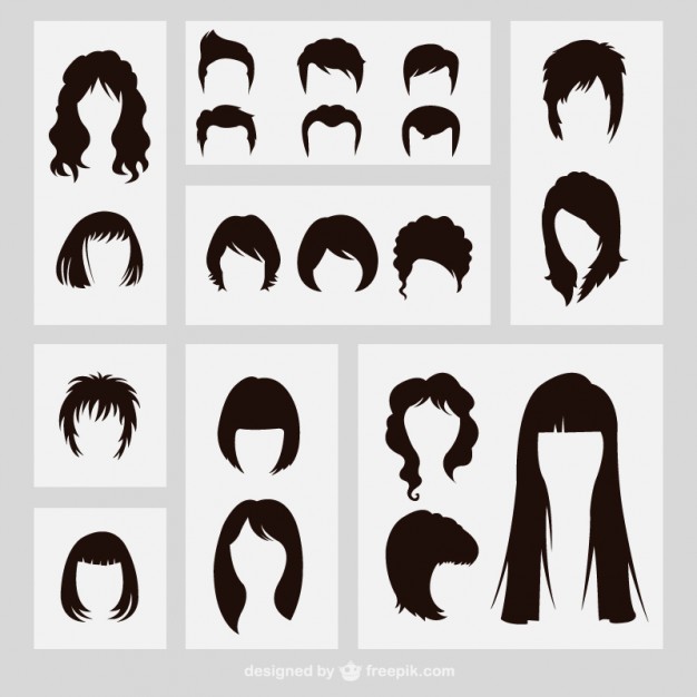 626x626 Hairstyles Silhouettes Vector Free Download