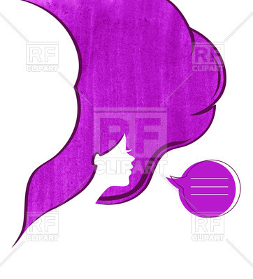 362x400 Silhouette Of Woman With Abstract Watercolor Hair Royalty Free