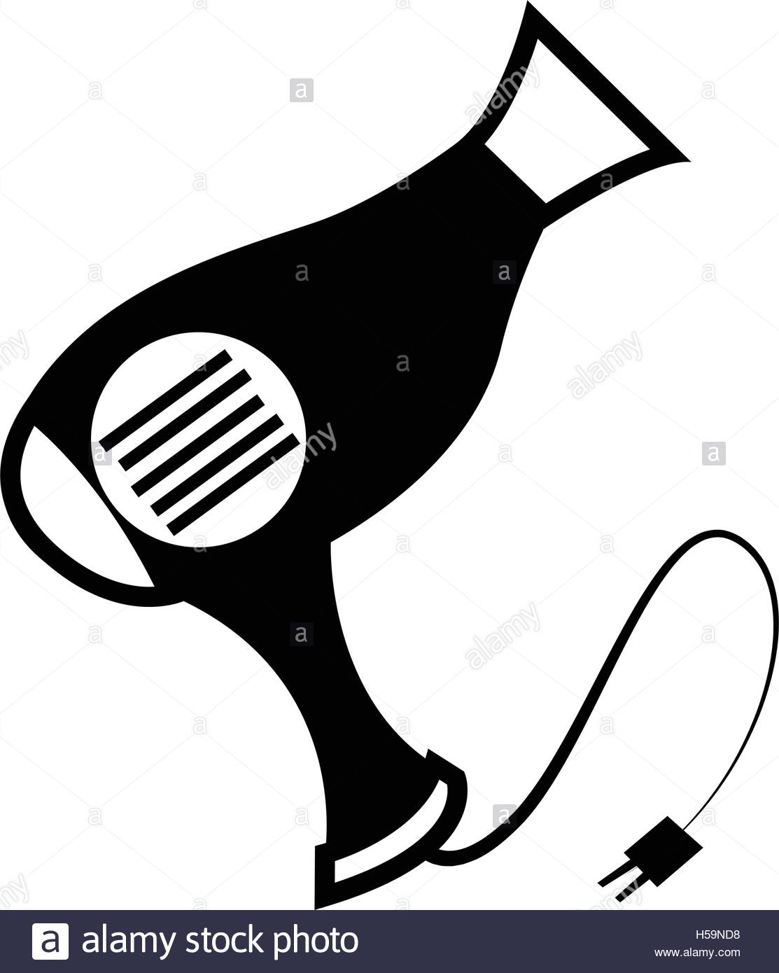 1113x1390 Isolated Silhouette Of A Hair Dryer, Vector Illustration Stock