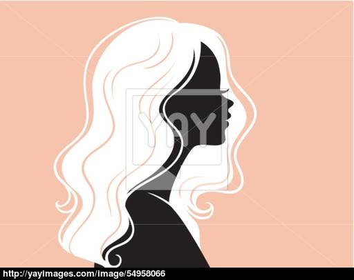512x406 Woman's Silhouette With Beautiful Hair Vector