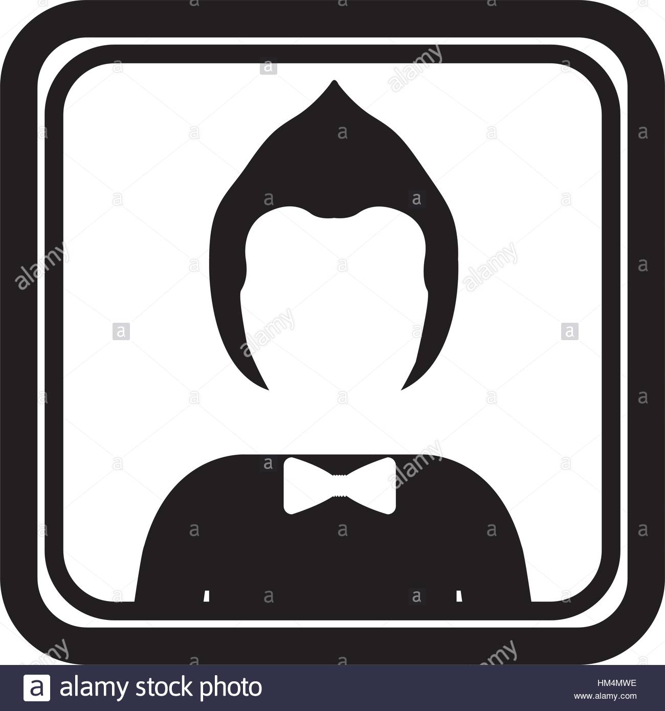 1300x1390 Square Border With Silhouette Half Body Man With Hairstyle Vector