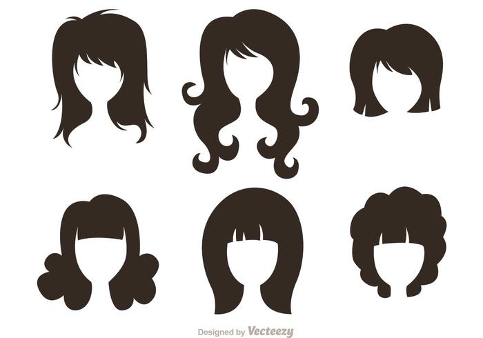 700x490 Black Silhouette Woman With Hairstyles Vectors
