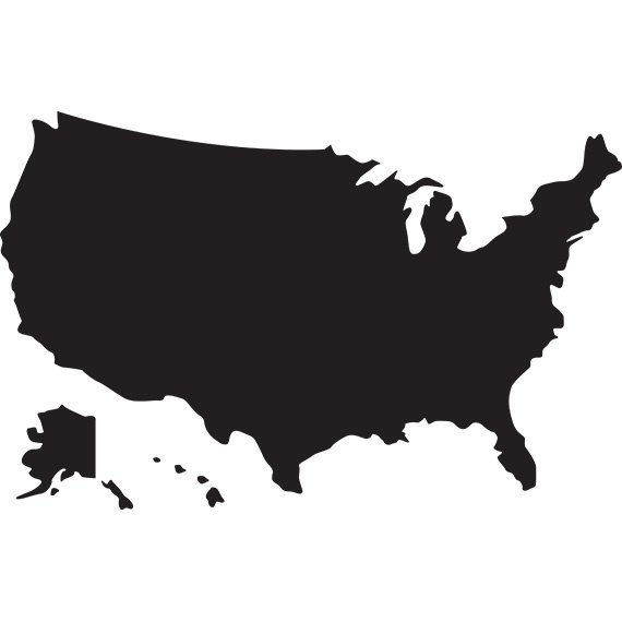 570x570 Usa Map Svg Silhouette Clipart Usa Map Without States